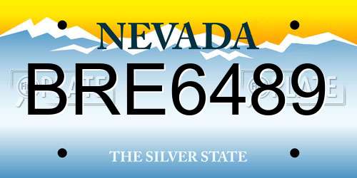 BRE6489 Nevada License Plate