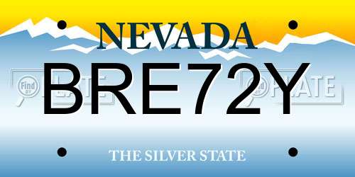 BRE72Y Nevada License Plate