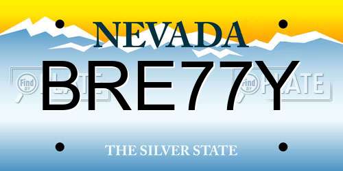 BRE77Y Nevada License Plate