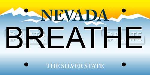 BREATHE Nevada License Plate