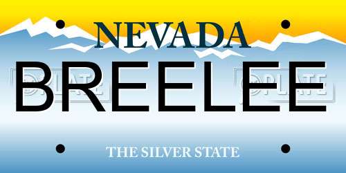 BREELEE Nevada License Plate
