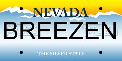 BREEZEN Nevada License Plate