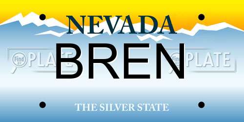 BREN Nevada License Plate