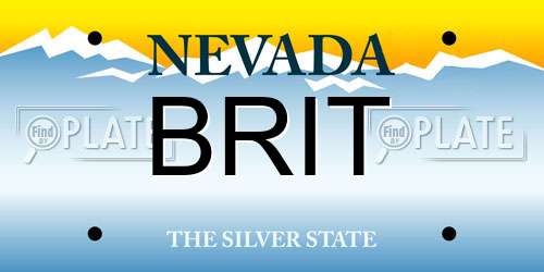 BRIT Nevada License Plate