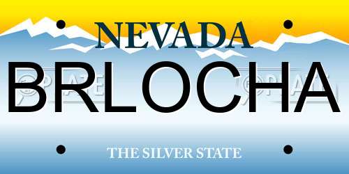 BRLOCHA Nevada License Plate