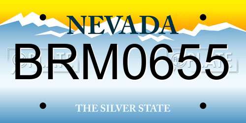BRM0655 Nevada License Plate