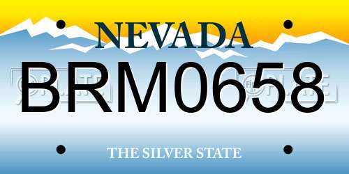 BRM0658 Nevada License Plate