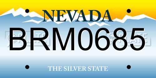 BRM0685 Nevada License Plate