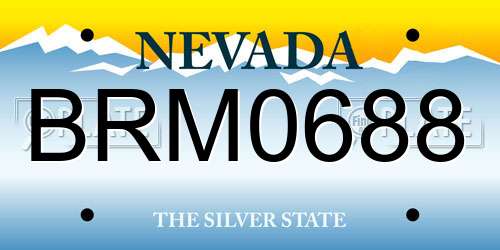 BRM0688 Nevada License Plate