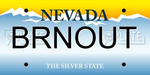 BRNOUT Nevada License Plate
