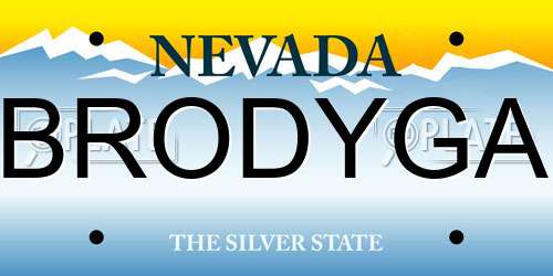 BRODYGA Nevada License Plate