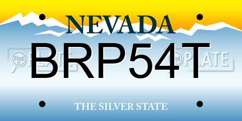 BRP54T Nevada License Plate