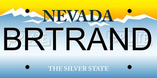 BRTRAND Nevada License Plate