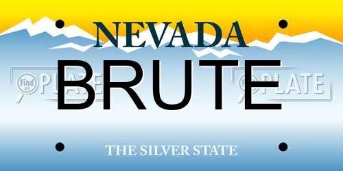 BRUTE Nevada License Plate