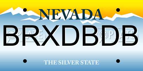 BRXDBDB Nevada License Plate