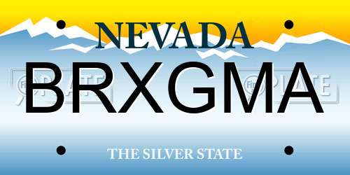 BRXGMA Nevada License Plate