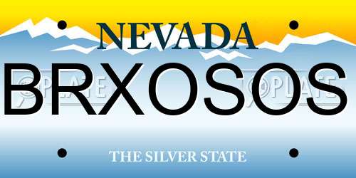 BRXOSOS Nevada License Plate