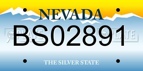 BS02891 Nevada License Plate