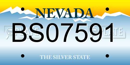 BS07591 Nevada License Plate