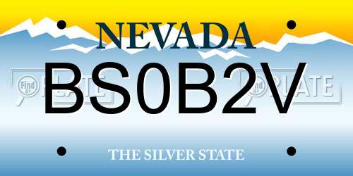 BS0B2V Nevada License Plate