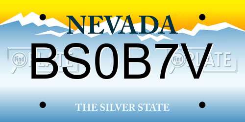 BS0B7V Nevada License Plate