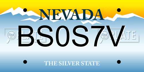 BS0S7V Nevada License Plate