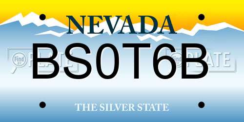 BS0T6B Nevada License Plate