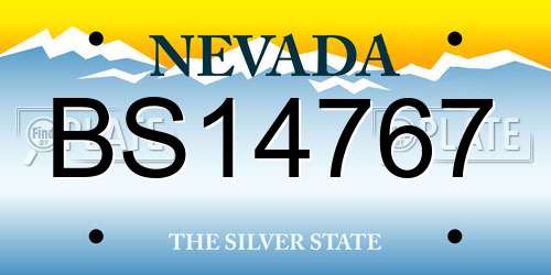 BS14767 Nevada License Plate