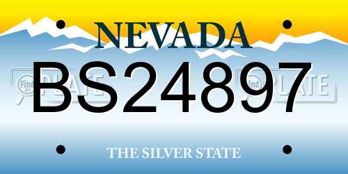 BS24897 Nevada License Plate