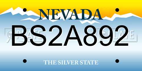 BS2A892 Nevada License Plate