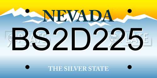 BS2D225 Nevada License Plate