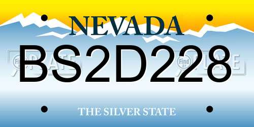BS2D228 Nevada License Plate