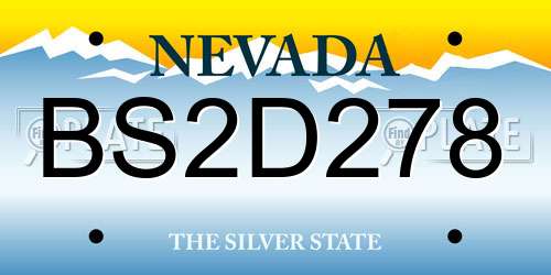 BS2D278 Nevada License Plate