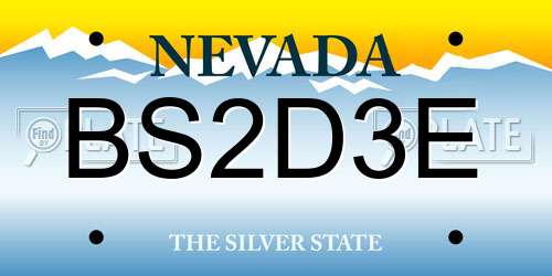BS2D3E Nevada License Plate