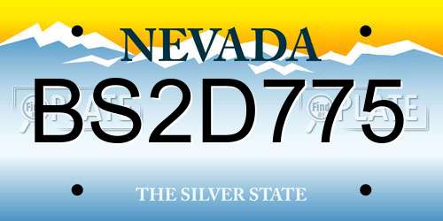 BS2D775 Nevada License Plate