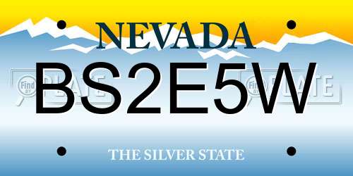 BS2E5W Nevada License Plate