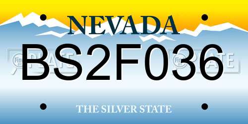 BS2F036 Nevada License Plate