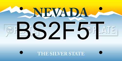 BS2F5T Nevada License Plate