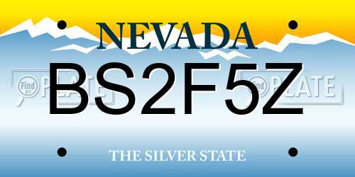 BS2F5Z Nevada License Plate
