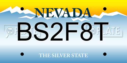 BS2F8T Nevada License Plate