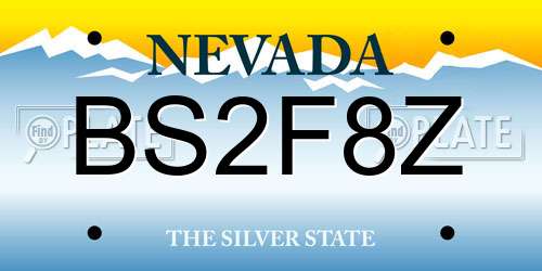 BS2F8Z Nevada License Plate