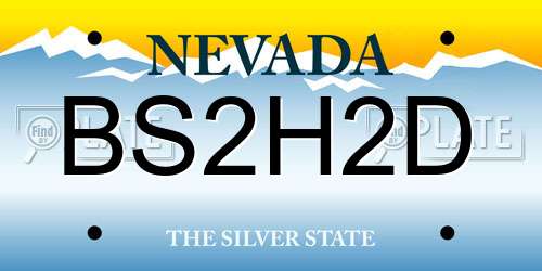 BS2H2D Nevada License Plate