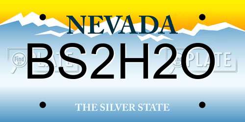 BS2H2O Nevada License Plate