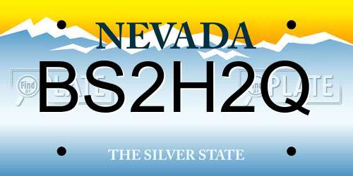 BS2H2Q Nevada License Plate