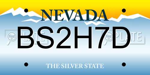 BS2H7D Nevada License Plate