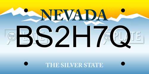 BS2H7Q Nevada License Plate