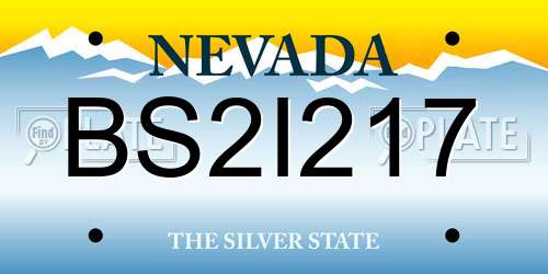BS2I217 Nevada License Plate
