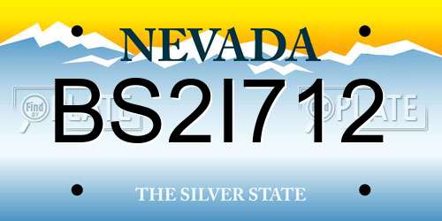 BS2I712 Nevada License Plate