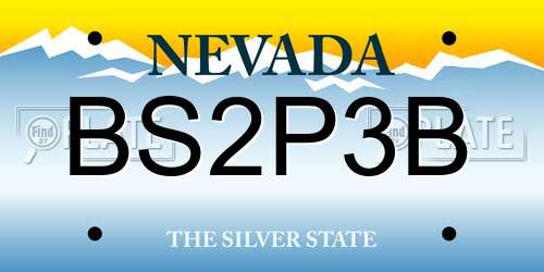 BS2P3B Nevada License Plate