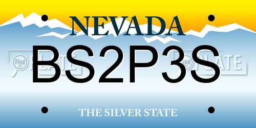 BS2P3S Nevada License Plate
